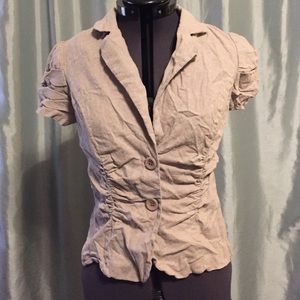 Tan short sleeve casual suit jacket