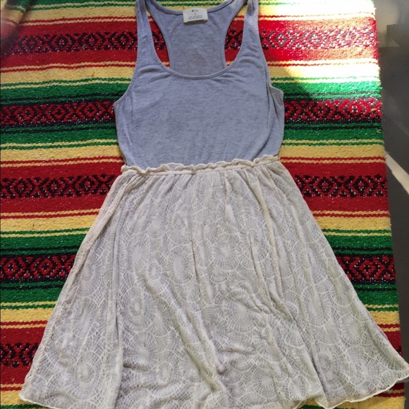 Urban Outfitters lace bottom/gray top dress