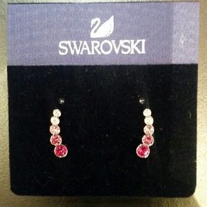 Swarovski Crystal pink stud earrings