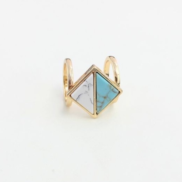 1 Pc. GEOMETRIC HOWLITE RING - Picture 4 of 4