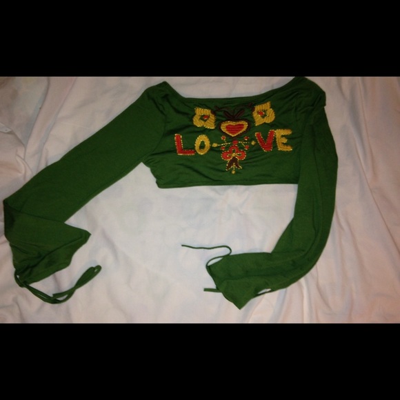 Crop top long sleeve top