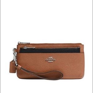 Coach zippy wallet w/pop up pouch embossed leather