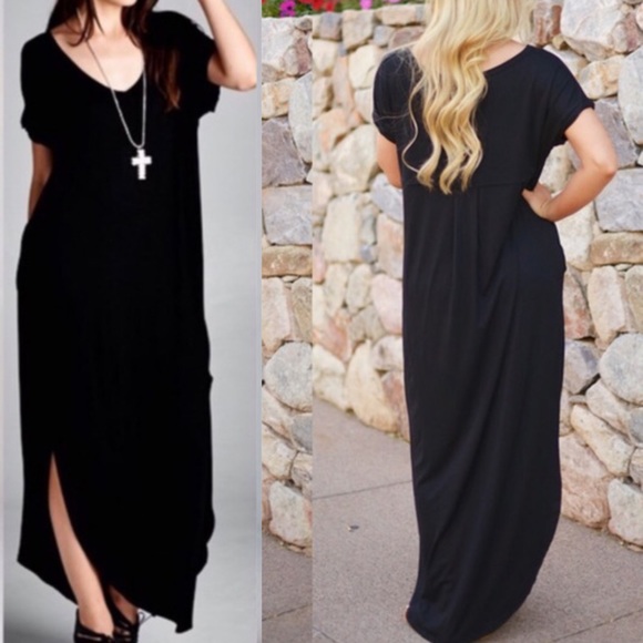 🆕CHARLIZE solid boho dress - BLACK - Picture 2 of 2