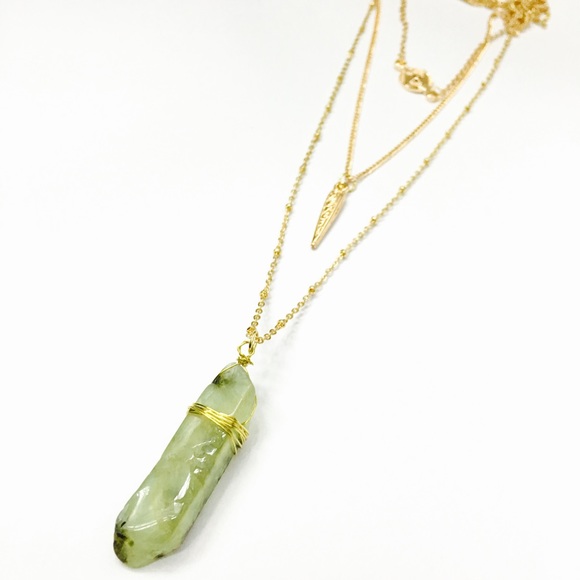 1 Pc. Lime Crystal Multi-Layer Necklace