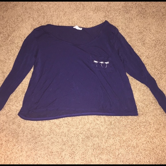 Navy blue flowy crop top