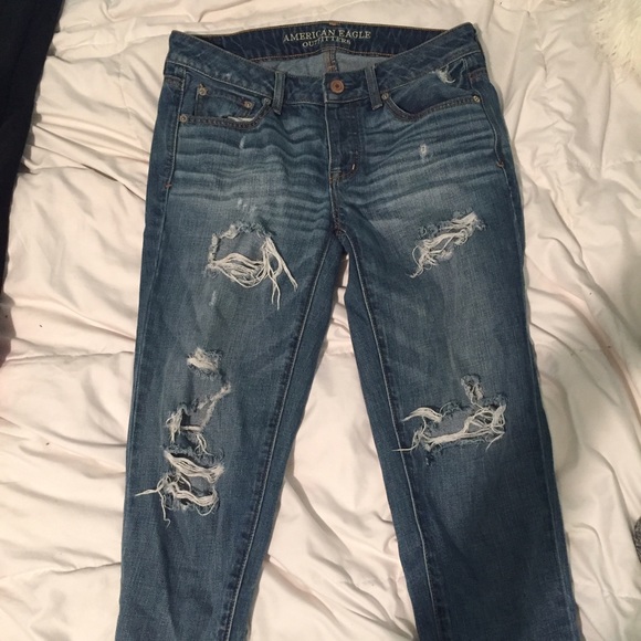 American Eagle Ripped Boyfriend Jeans