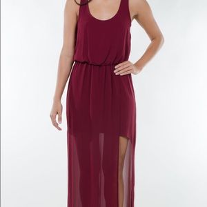 Wine Slit Maxi Dress