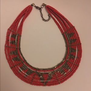 Tribal Beaded Bib Necklace