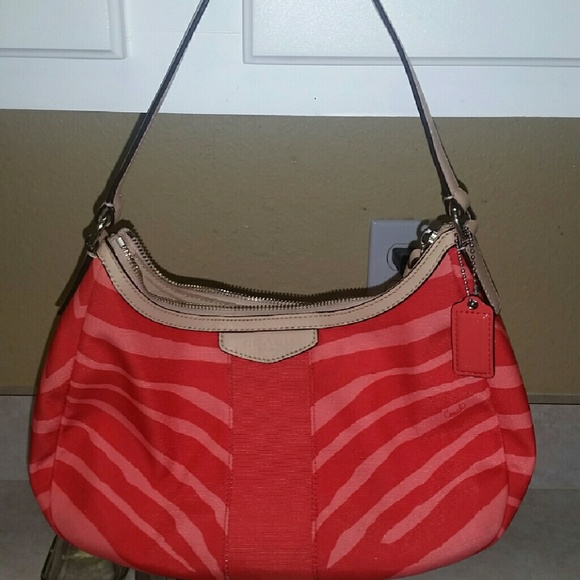 Coach orange zebra purse
