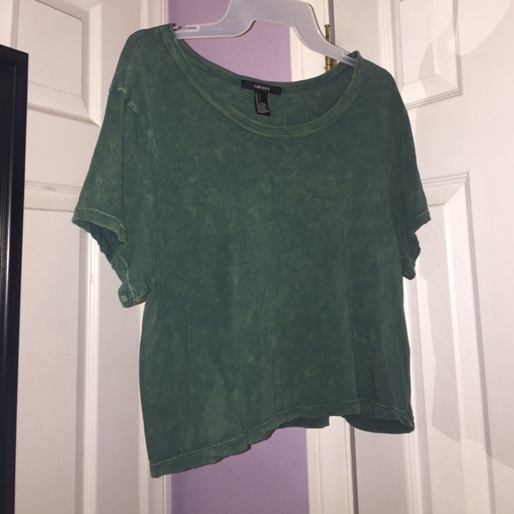 Green acid washed crop top from forever 21