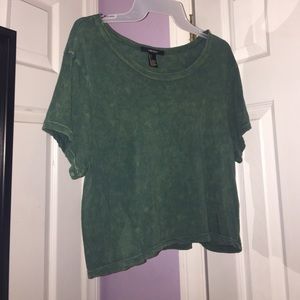 Green acid washed crop top from forever 21