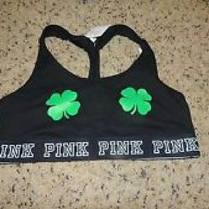 VS PINK  st patty's sports bra