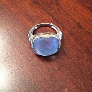 Judith Ripka oversized blue ring.