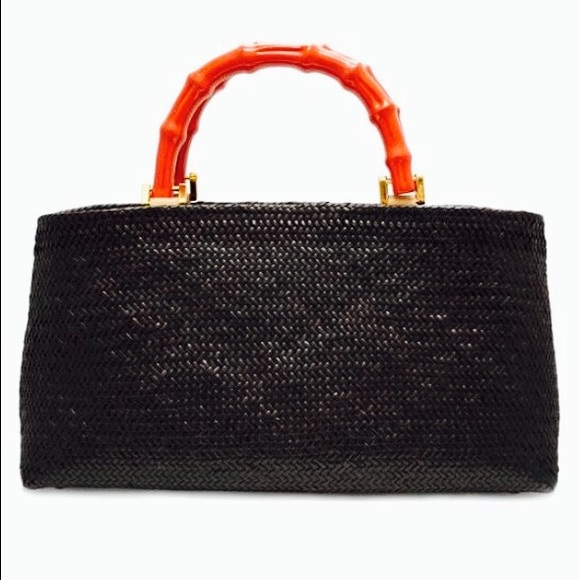 🌾KAYU DESIGN MALTA STRAW CLUTCH W BAMBOO HANDLE🌱 - Picture 2 of 4