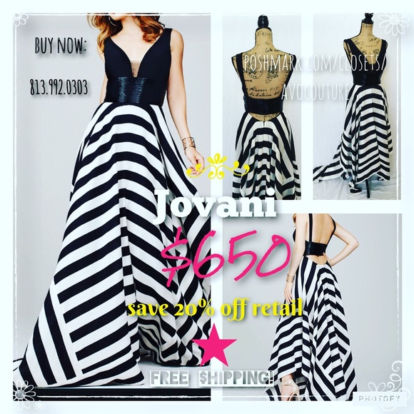 Jovani | Black & Ivory (Beetlejuice) Gown | NWT 4