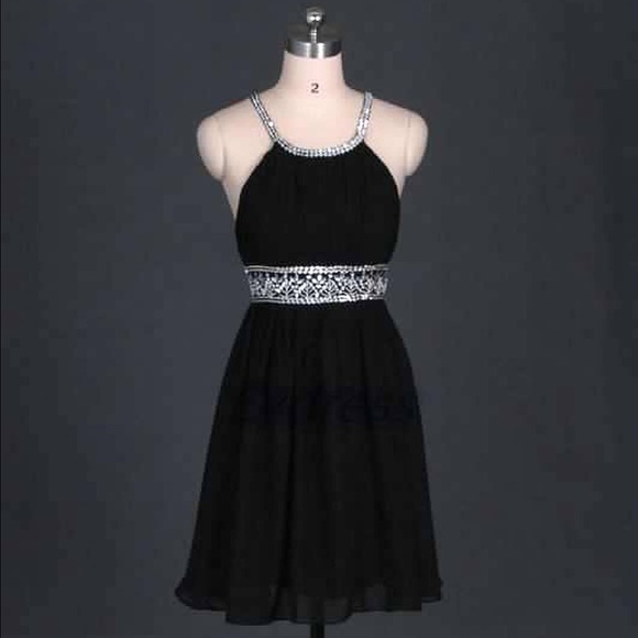 Short black sequin dress