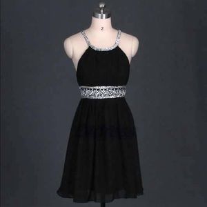 Short black sequin dress