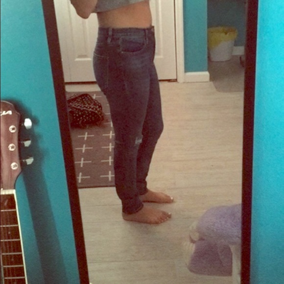 Blue ripped jeans
