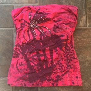 Tropical Strapless Top