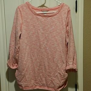 Comfy coral-colored top.
