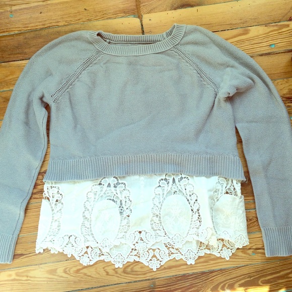 American Eagle Lace Hem Sweater (updated)