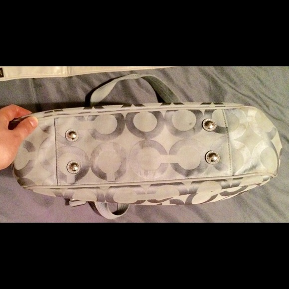 Gray Coach Diaper bag