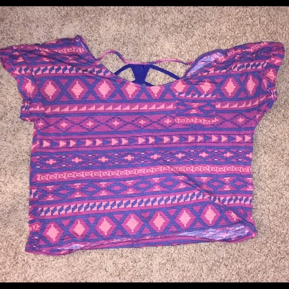 Aztec crop top shirt