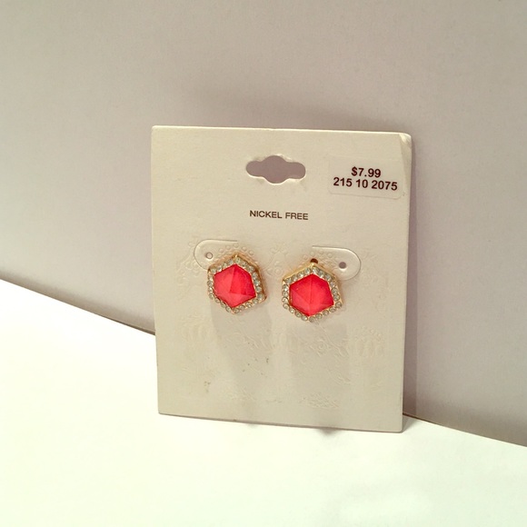 Pink and crystal earrings