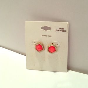 Pink and crystal earrings