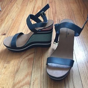 Fabric Lined Platform Wedges
