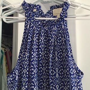 Cynthia Rowley: Blue and white silk top