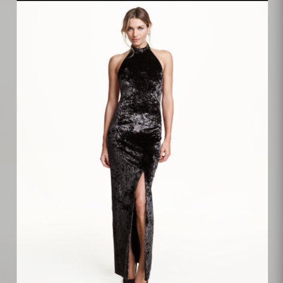 Velvet maxi dress - suede