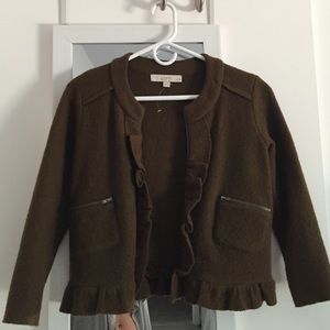 Army green merino wool jacket