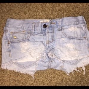 Light blue short shorts