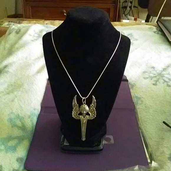 Silver angel necklace