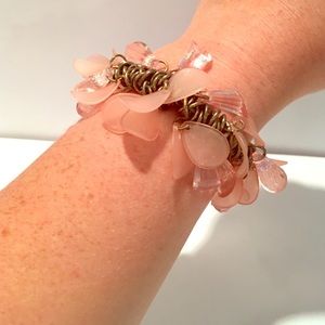 Leafy pink and gold bracelet