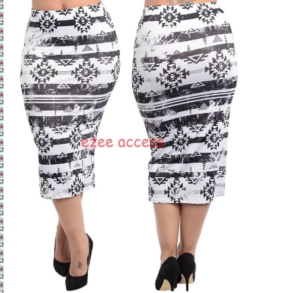 Plus size pencil fitted high waist skirt sexy new - Picture 3 of 4