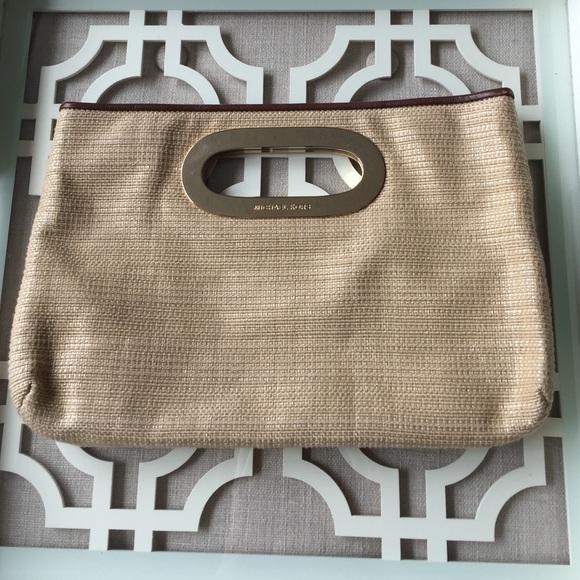 Michael Kors Handbags - MK straw clutch
