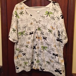 CJ Banks-2X-butterfly short sleeve cardigan