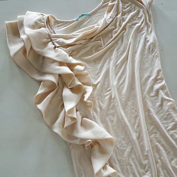 Blush ruffle dressy top