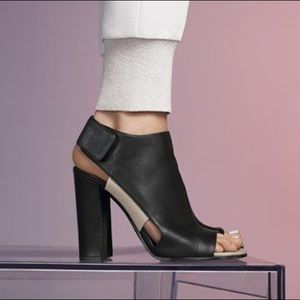 VINCE. Anetta Cutout Leather Bootie in Black