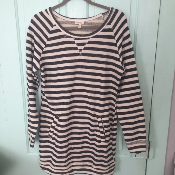 Striped sweat shirt dress
