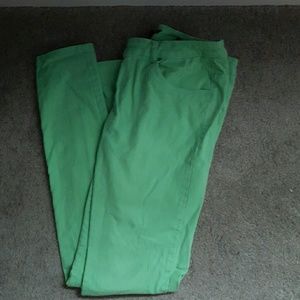 Mint green skinny jeans