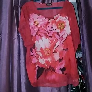 Sheer floral print top