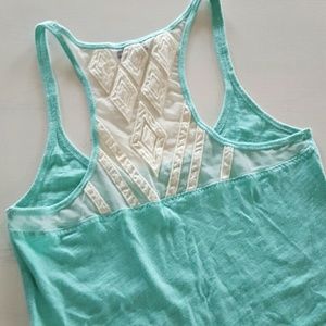 Mint lace racerback top