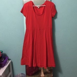 Red Cap-Sleeve Skater Dress