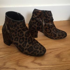 Zara hair calf leopard booties