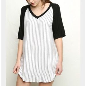 Brandy Melville Striped Baseball T-shirt Dress