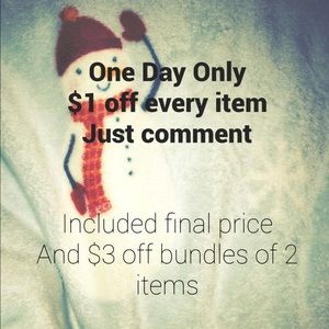 $1 off all items $3 off bundles