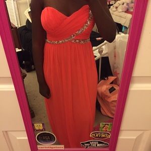 Pink Long Prom Dress with Heels